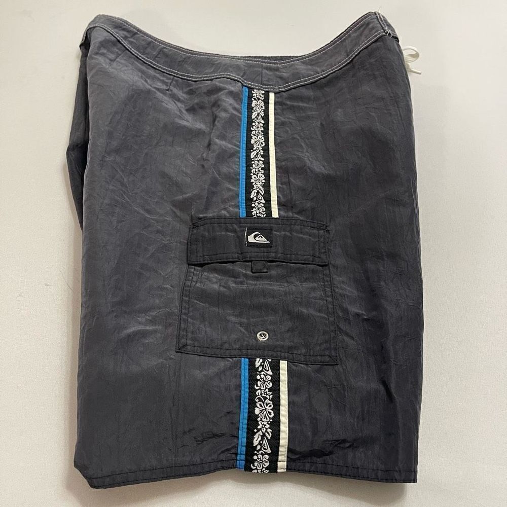 Quiksilver Dark Grey VTG Swim Trunks Size 34